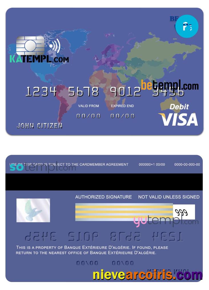 Algeria banque extérieure visa card